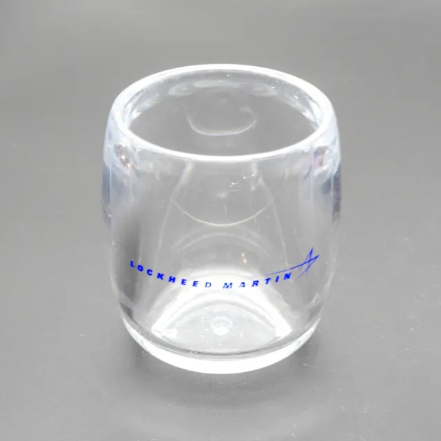 Vintage Lockheed Martin Acrylic Whiskey Glass Clear Rocks 4" Vision USA Cup Swag