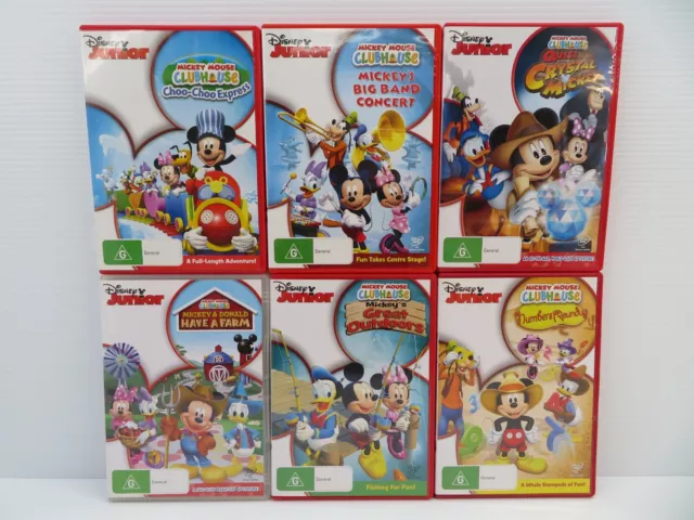 6 x Disney Mickey Mouse Clubhouse Set-Choo-Choo Express/Numbers Roundup-DVD-R4