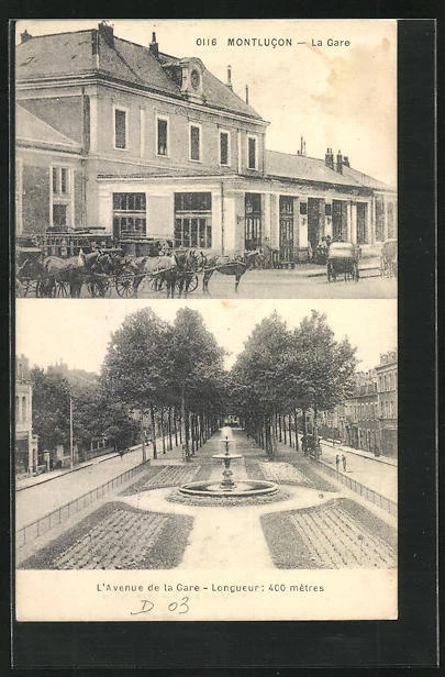 CPA Montlucon, La Gare / La Gare, L´Avenue de la Gare