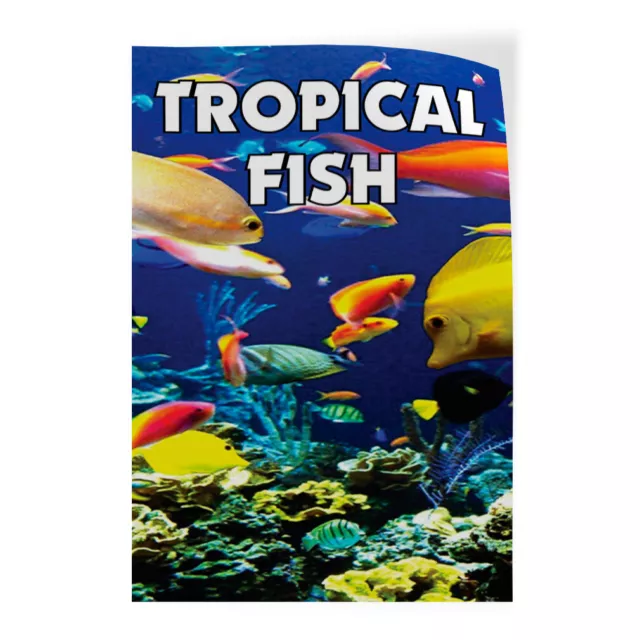 Door Decals Vertical Vinyl Stickers Multiple Sizes Tropical Fish Food and Drink