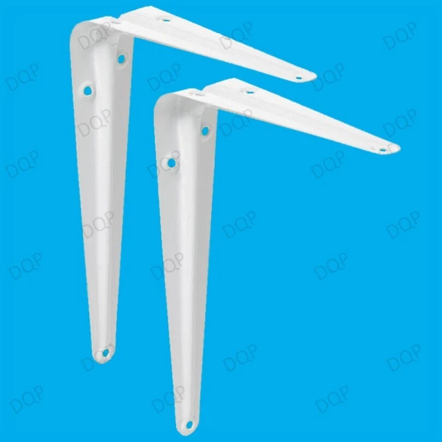 10 staffe di supporto per scaffalature in metallo bianco Londra, 7 taglie