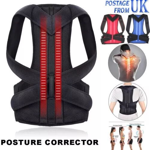 Espalda Plancha Corrector de Postura Lumbar Hombro Soporte Cinturón Cuerpo