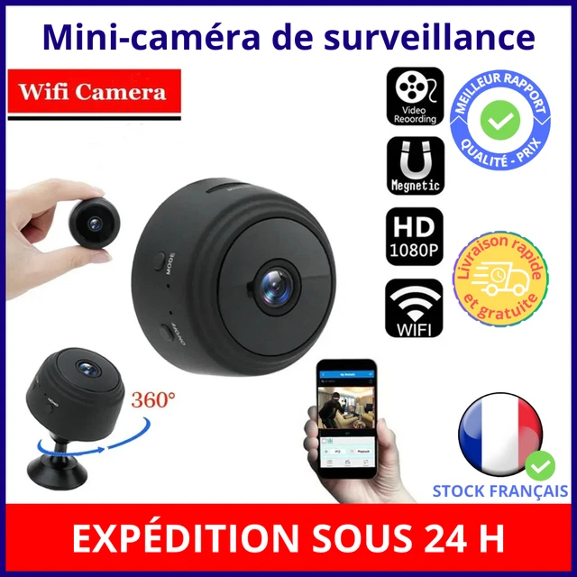 Cablelera Mini Camera Espion sans Fil HD 1080P Spy Caméra de Surveillance WiFi avec Vision Nocturne et Detecteur, Video Surveillance de Sécurité Bébé Hidden Caméra Interieur/Exterieur