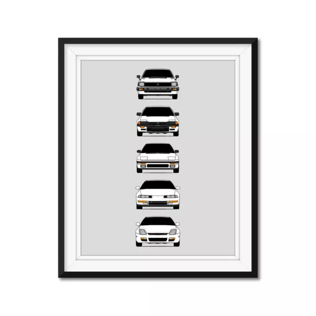 Honda Prelude Generations Poster Print History Prelude