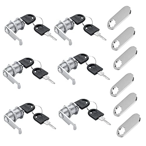 Cabinet Lock Cam Lock 6 Pack Cabinet Locks with Keys 1 3/16 Inch Cam Lock Key...