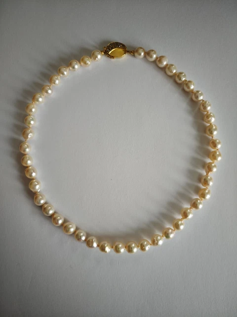 Collana Perline Rotonde Oro Giallo Mare Del Sud Lunga 36 - Foto 8