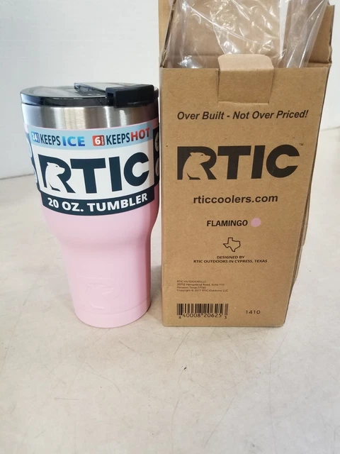 RTIC 20 oz Insulated Tumbler Stainless Steel Travel Mug W/ Lid - Flamingo