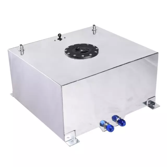 15 Gallon/57L Polished Aluminum Racing/Drifting Fuel Cell Tank+Cap+Level Sender