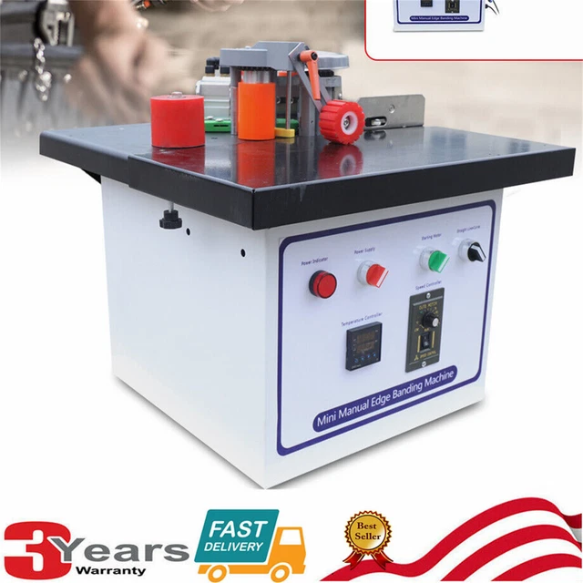 110V 1200W Portable Edge Bander Machine Double Side Gluing Wood Banding Machine
