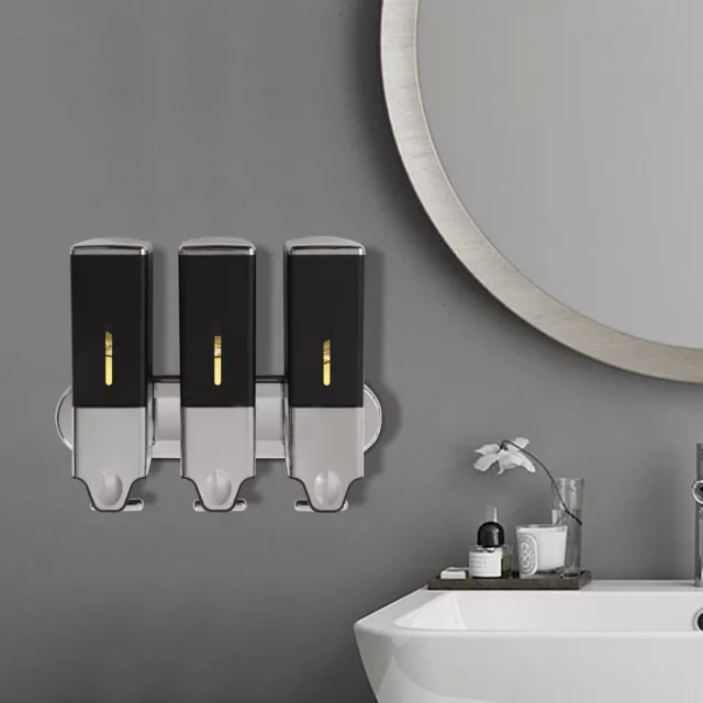 Dispensador de jabón baño montaje en pared ducha champú loción sistema soporte contenedor