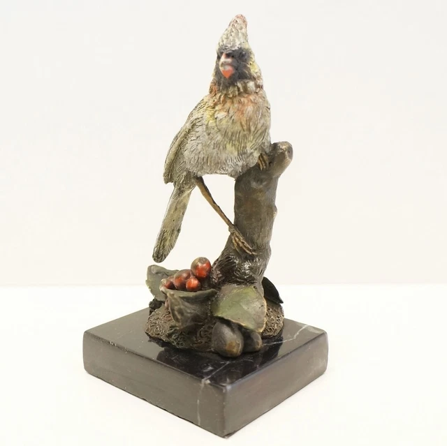 Estatua Pájaro Fauna Art Deco Estilo Art Nouveau Estilo Bronce sólido Firmado