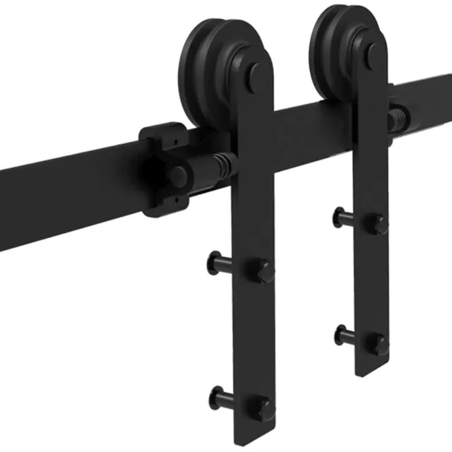 CCJH 4-20FT Sliding Barn Door Hardware Kit For  Double Door Closet Track Roller