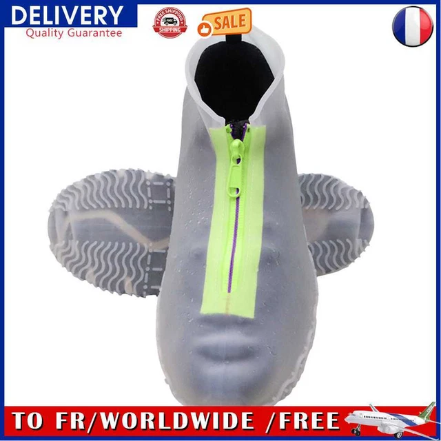 Waterproof Shoe Cover Silicone Zipper Shoes Protector Non-slip Outdoor (L)