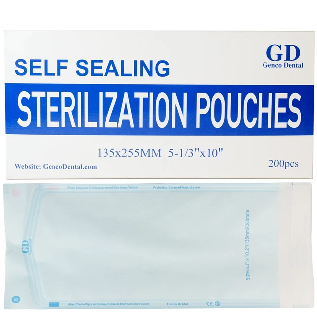 Self Seal Sterilization Pouches for Dentists, Autoclave Sterilize