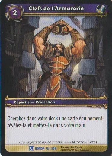 Clefs de l'Armurerie #78 RARE / Honor FR Warcraft TCG