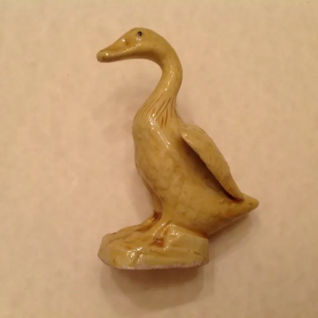 ~Antique Chinese Export Faience Porcelain Figurine - Glazed Yellow Duck