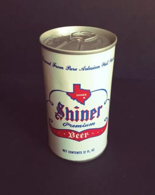 SHINER Premium Empty Beer Can - Bottom Opened Straight Steel Old Pull Tab