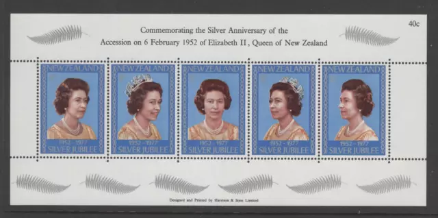 1977 NEW ZEALAND SILVER JUBILEE ELIZABETH II minisheet SG1137 mint unhinged