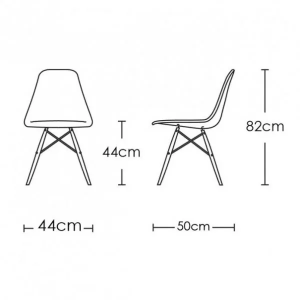 Set of 4 Charles Eazs Inspired Retro DSW Eiffel Dining Chairs in 5 Colours 2