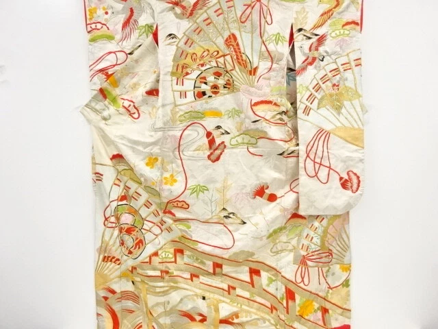 45314# Japanese Kimono / Antique Uchikake For Brides / Embroidery / Bridge With