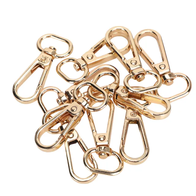 10pcs Key Chain Bag Strap Buckles 13mm Lobster Clasp Collar Carabiner Hooks US