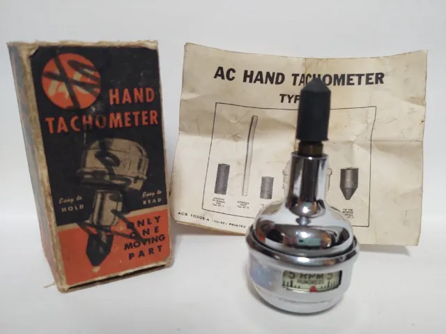 NOS Vintage AC Delco HT-1 1536486 Auto Hand Tachometer Gauge Hot Rod MINT!