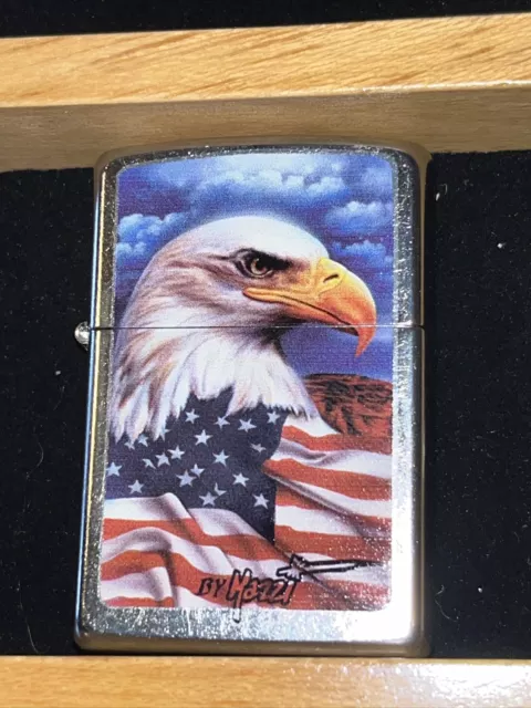 Zippo Windproof Lighter - Mazzi Design Eagle with U.S. Flag