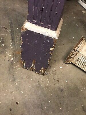 MAR antique oak painted beaded fluted Newell post 50.75 X 7.75 square 5