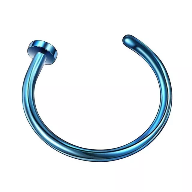 2X Open Nose Ring C-Shape Ring Unisex Piercing Body Stud, 1.0*10mm Gold