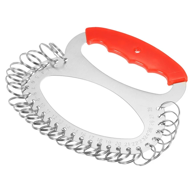 28 Anillos Inoxidable Acero Llavero Organizador, Portátil Llavero Gestión, Rojo