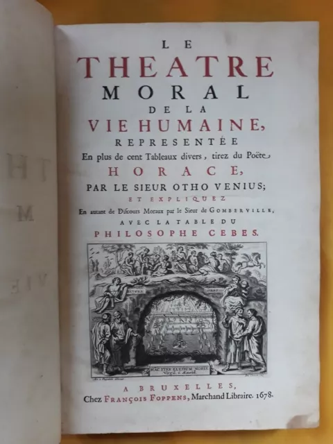 VENIUS OTHO - LE THEÂTRE MORAL DE LA VIE HUMAINE 1678 LIVRE ANCIEN RARE XVIIe