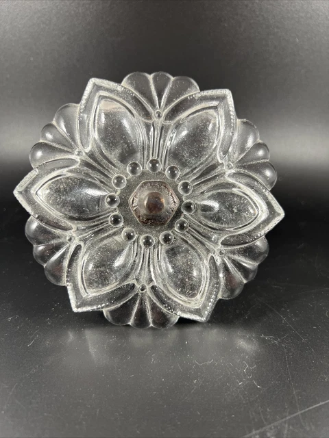 Vintage Clear Glass Curtain Tie Back Rosette Flower