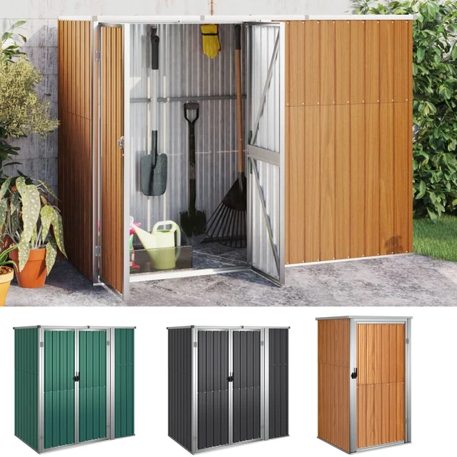 Massbinet Gerätehaus Anthrazit 191x300x198cm - Metall Gartenhaus Mit Satteldach