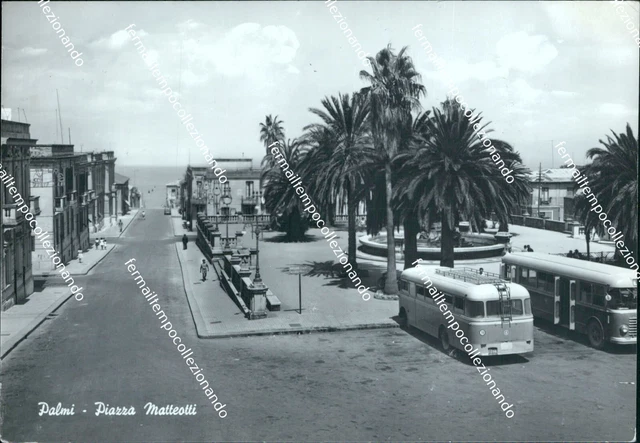cf371 cartolina palmi piazza matteotti pulman provincia di reggio calabria