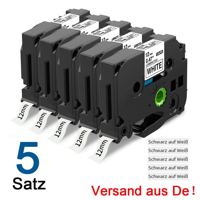 Schriftband 12mm Brother Tze SCHRIFTBAND KOMPATIBEL TZE-231 12mm Für Brother P-touch H105 H100LB 1000 1010 5x EUR 11,99 Brother Tape Cassette 12mm Black On White