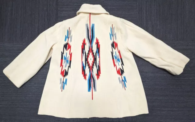 Vintage Chimayo Blanket Wool Aztec Coat Jacket