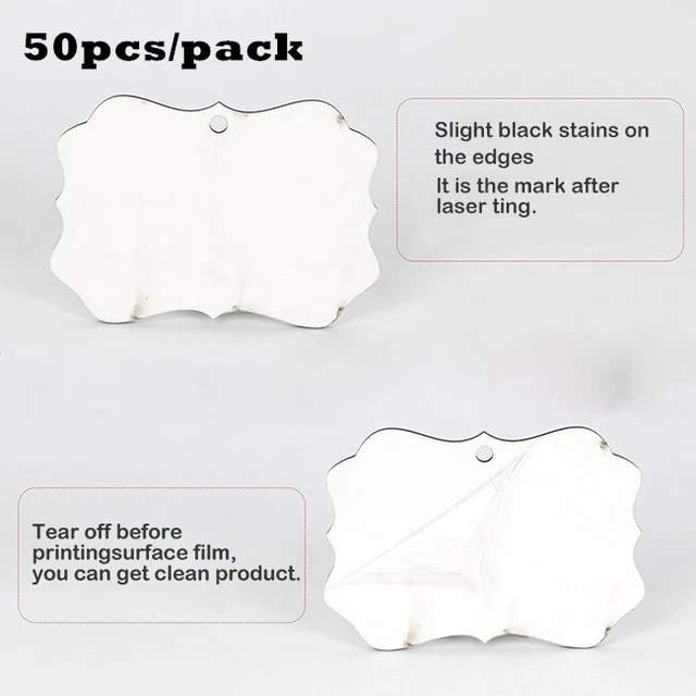 CALCA 50 Pack Sublimation Blanks Double-Sided Benelux MDF Ornament for DTF Print