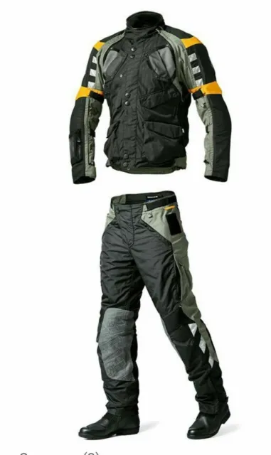 BMW Motorrad Rallye Black Yellow Suit Motorcycle Racing Jacket & Pant