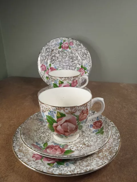Pair of Vintage 1940s, Wartime Issue, T F & S, Forester, Teacup, Saucer & Plates