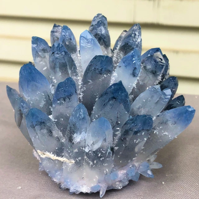 432g  New Find blue Phantom Quartz Crystal Cluster Mineral Specimen Healing 2