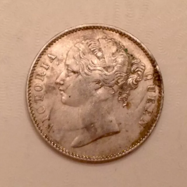 ~1840 British East India Co. Silver Rupee Victoria -  W. W. Divided Legend