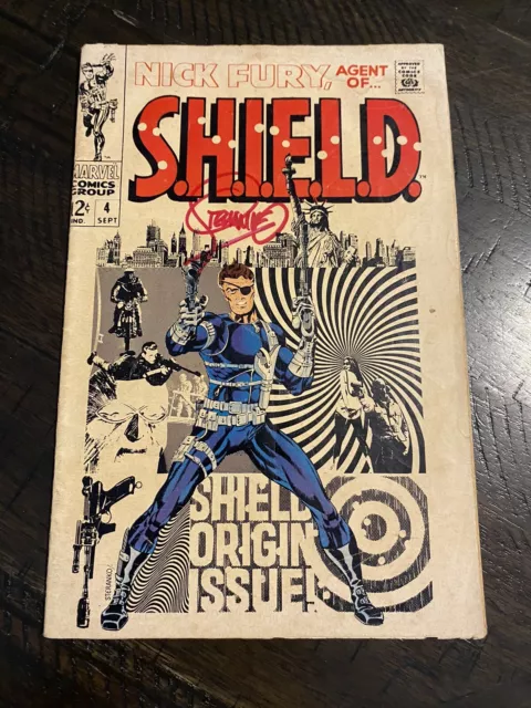 Nick Fury Agent of Shield 4 SIGNED Steranko Origin Silver Age Marvel 1968 Gemini