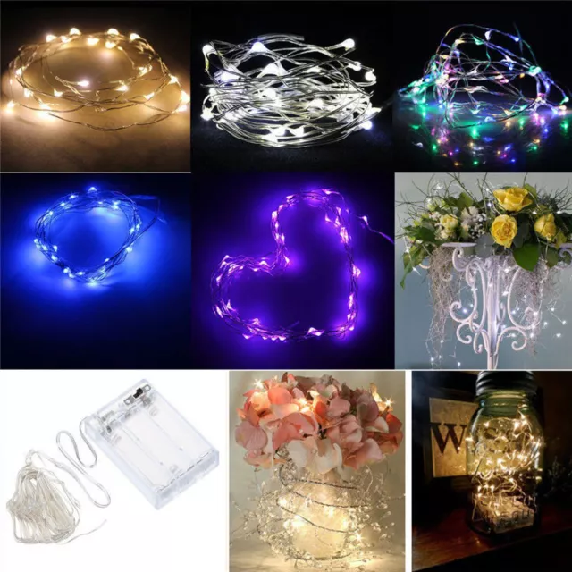 20//50/100 LED String Fairy Lights Copper Wire Battery Powered Waterproof USA 3