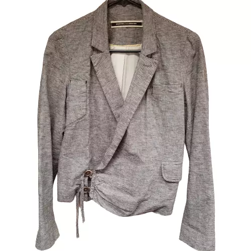 Anthropologie Daughters Of The Liberation Women's Blazer Wrap Loop Gray Medium