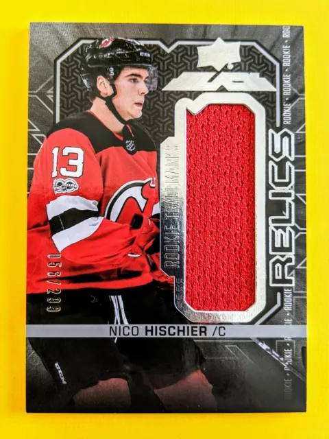 17-18 UD Black Rookie Trademarks Relics Jersey #RT-NH Nico