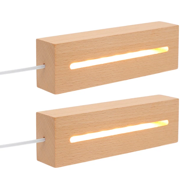 Legno Base Leggera Luci LED Mostra Base Su Ornamenti Artigianato