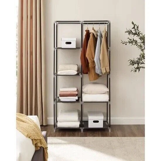 Armoire penderie en tissu,penderie dressing pliant,armoire de chambre en toile,174x46x169cm,Gris