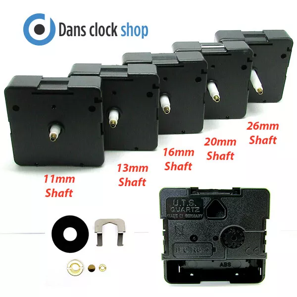 Replacement Quartz UTS Euroshaft German Clock Movement Mechanism Various Sizes