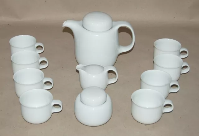 Hutschenreuther Tavola Bianca weiß Kaffeekanne 8x Kaffeetasse Milch-/Zucker-Set