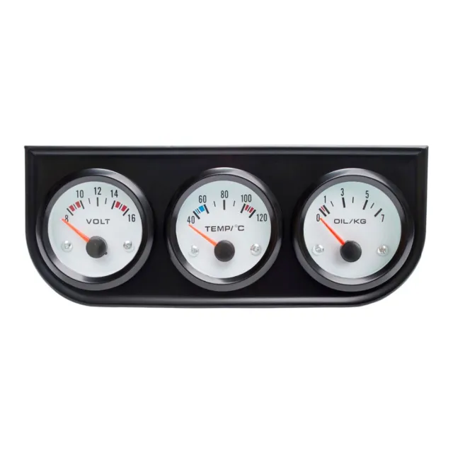 Kit 3 Relojes Reloj Coche Voltimetro Termometro Temperatura Agua Presión Aceite